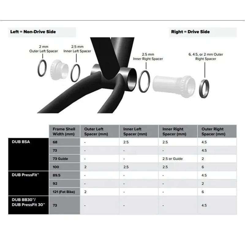 SRAM BB DUB BSA Mountain Bike Bicycle BSA BB For Sram GX NX SX Crankset 68/73mm DUB Bottom Bracket Original