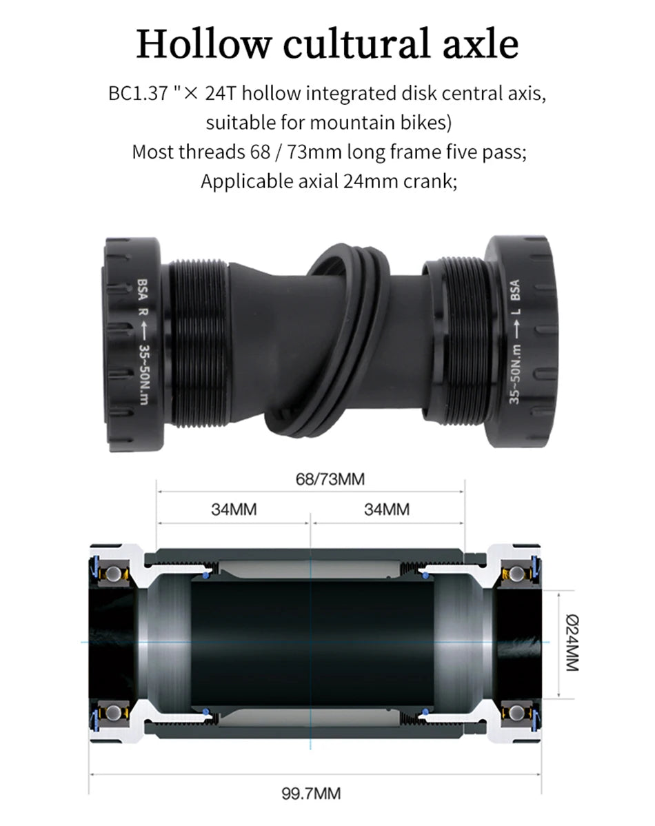 GOLDIX MTB Crankset 104BCD – 10/11/12-speed | BSA BB68 incl. | 170/175mm | 668g | Aluminum
