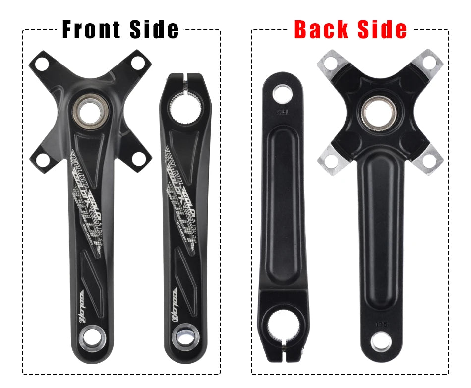 GOLDIX 104BCD MTB Kurbelgarnitur 165mm 170mm 175mm Kurbel Rund/Oval Kettenblatt 32Z/34Z/36Z/38Z Narrow Wide Zähne Ritzel für Mountain