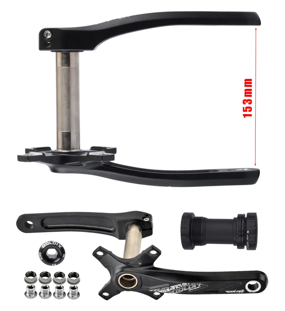 GOLDIX 104BCD MTB Kurbelgarnitur 165mm 170mm 175mm Kurbel Rund/Oval Kettenblatt 32Z/34Z/36Z/38Z Narrow Wide Zähne Ritzel für Mountain