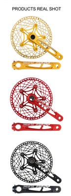 BOLANY Crankset Folding Bicycle Crank 170mm 130BCD 5 Bolts Aluminum Alloy Bottom Bracket Ceramic Bearing CNC Anodized Bike Parts