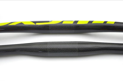 Guidon VTT ULLICYC 3K Carbone Intégral Plat/Rise Guidon Vélo Carbone Pièces VTT Jaune Fluo 31.8*580-740mm
