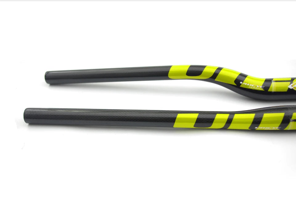 ULLICYC Mountainbike 3K Vollcarbon-Lenker Flat/Rise Carbon-Fahrradlenker MTB-Teile Leuchtgelb 31.8*580-740mm