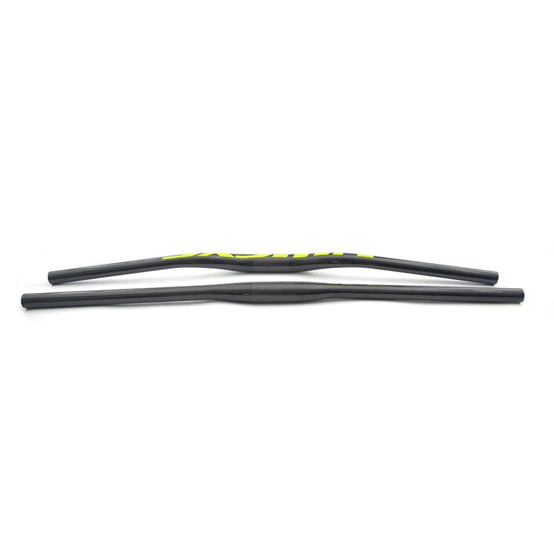 Guidon VTT ULLICYC 3K Carbone Intégral Plat/Rise Guidon Vélo Carbone Pièces VTT Jaune Fluo 31.8*580-740mm