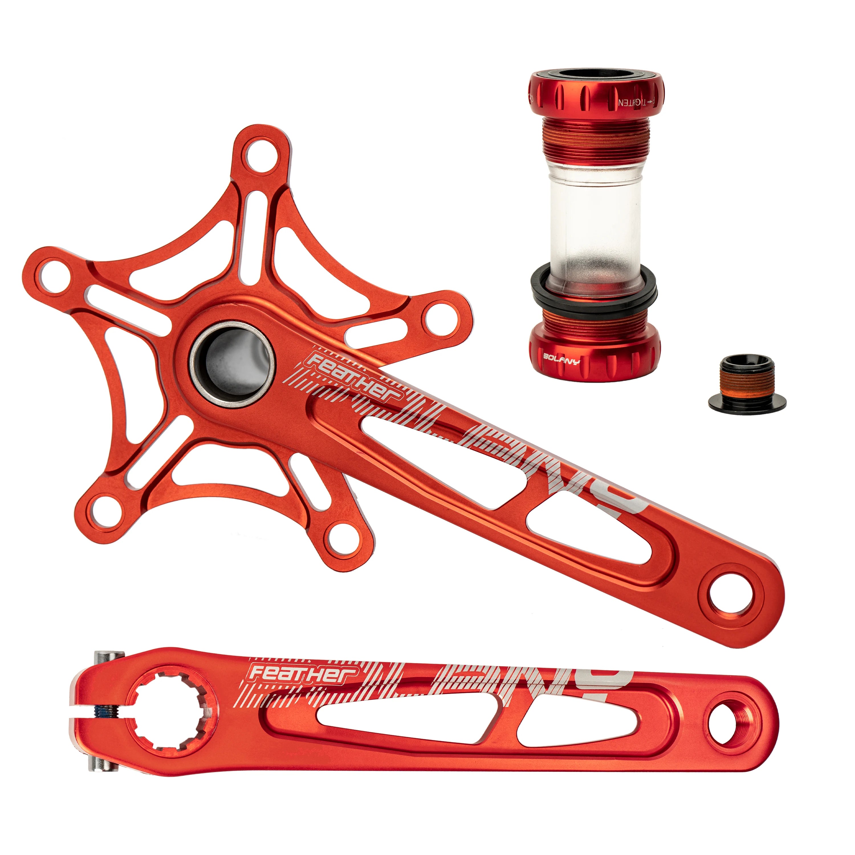 BOLANY Kurbelsatz Faltradkurbel 170 mm 130BCD 5-Loch Aluminiumlegierung Tretlager Keramikgelagert CNC-eloxierte Fahrradteile