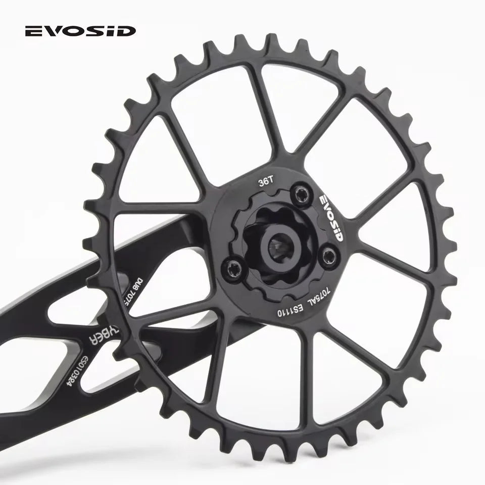 EVOSID Ultralight MTB-Fahrradkurbel 165mm DUB-Achse 29mm Mountainbike-Kurbelgarnitur 170mm 3-Nagel Direktmontage für Enduro AM