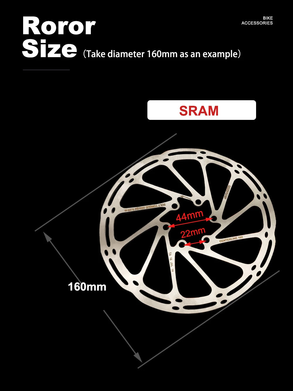 Sram AVID RT56 Bike Brake Rotor Centerline 160 180 203 Hydraulic Disc Brake Rotors With Bolts for MTB Mountain Road Bike Scooter