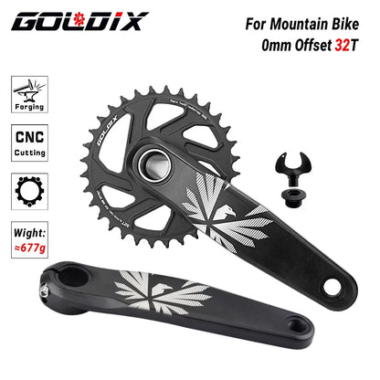 GOLDIX MTB Crankset – 1x | 30/32/34/36/38T | BSA 68/73mm | 170/175mm | GXP incl. Bottom Bracket