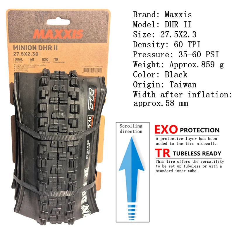 Maxxis Minion DHR 26/27,5/29 Zoll, Downhill-Faltreifen für Mountainbikes,