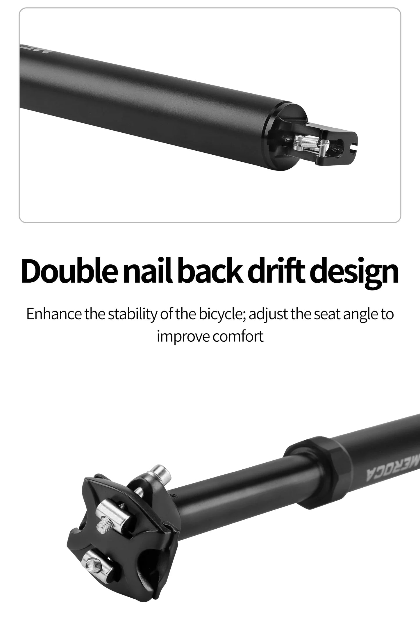 MEROCA Bicycle Dropper Seatpost 27.2/30.9/31.6x425mm Internal Routing Cable Remote Wire Control Lift Seat Tube MTB Seatpost