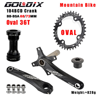 GOLDIX MTB Crankset 104BCD – 10/11/12-speed | BSA BB68 incl. | 170/175mm | 668g | Aluminum