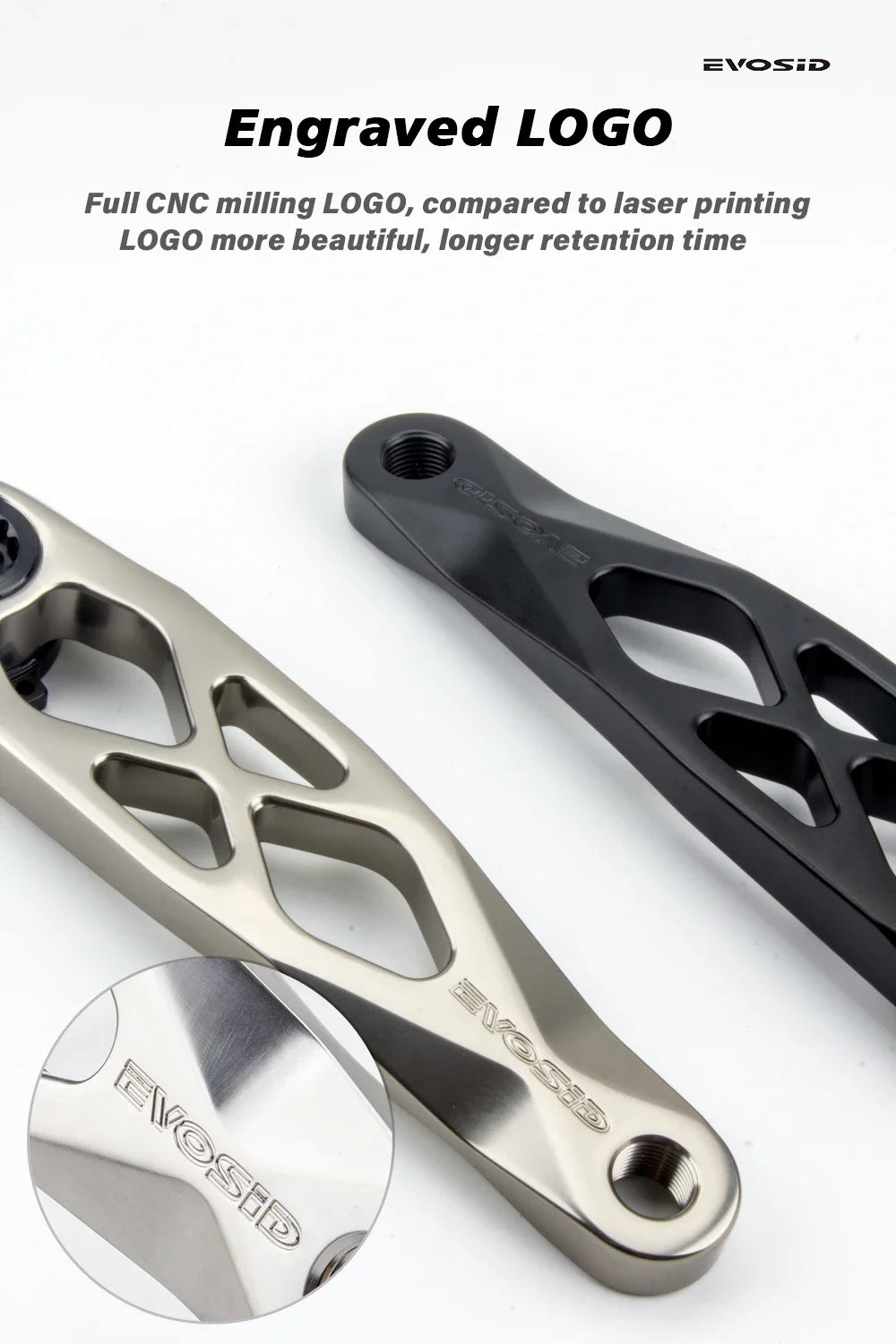 EVOSID Ultralight MTB-Fahrradkurbel 165mm DUB-Achse 29mm Mountainbike-Kurbelgarnitur 170mm 3-Nagel Direktmontage für Enduro AM