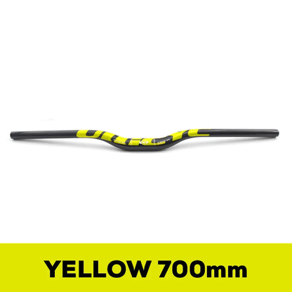 Guidon VTT ULLICYC 3K Carbone Intégral Plat/Rise Guidon Vélo Carbone Pièces VTT Jaune Fluo 31.8*580-740mm