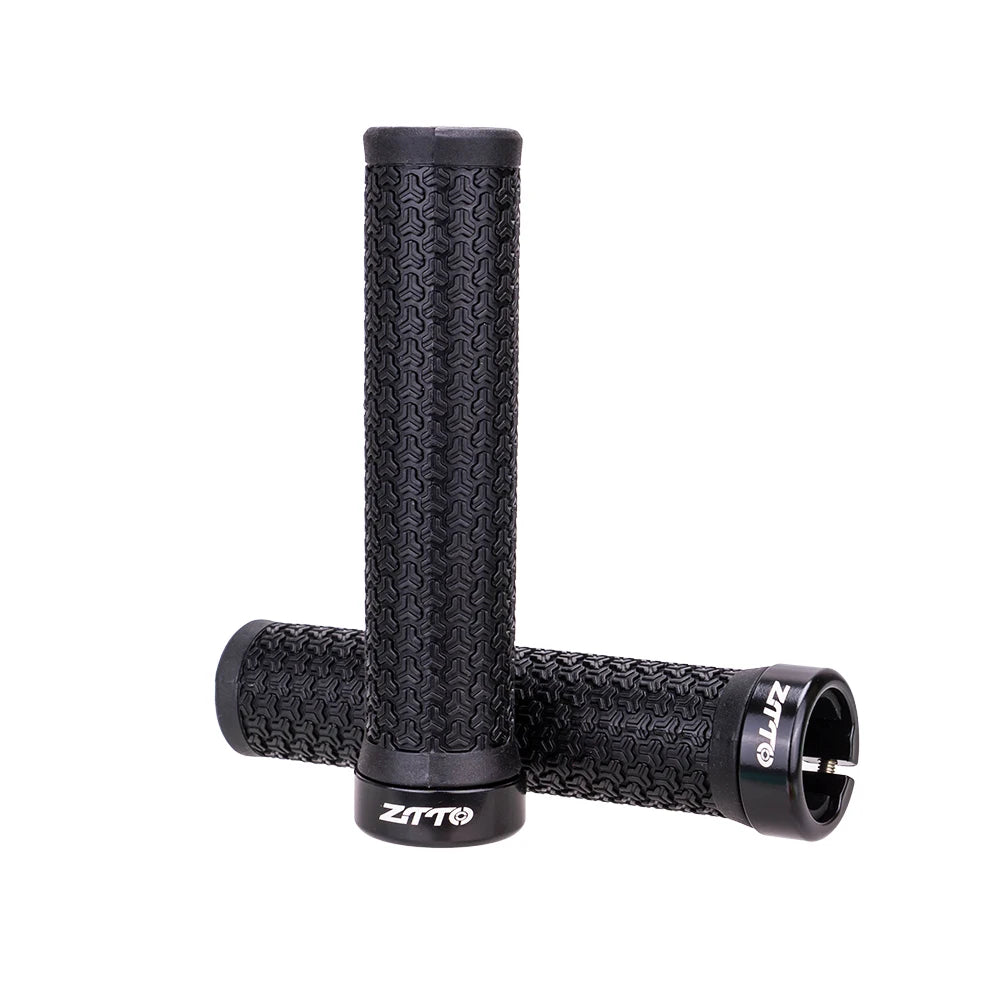 ZTTO 1 paire de poignées AG40 VTT pour vélo à pignon fixe, poignée verrouillable antidérapante, guidon antichoc en caoutchouc, pièces de poignées de vélo
