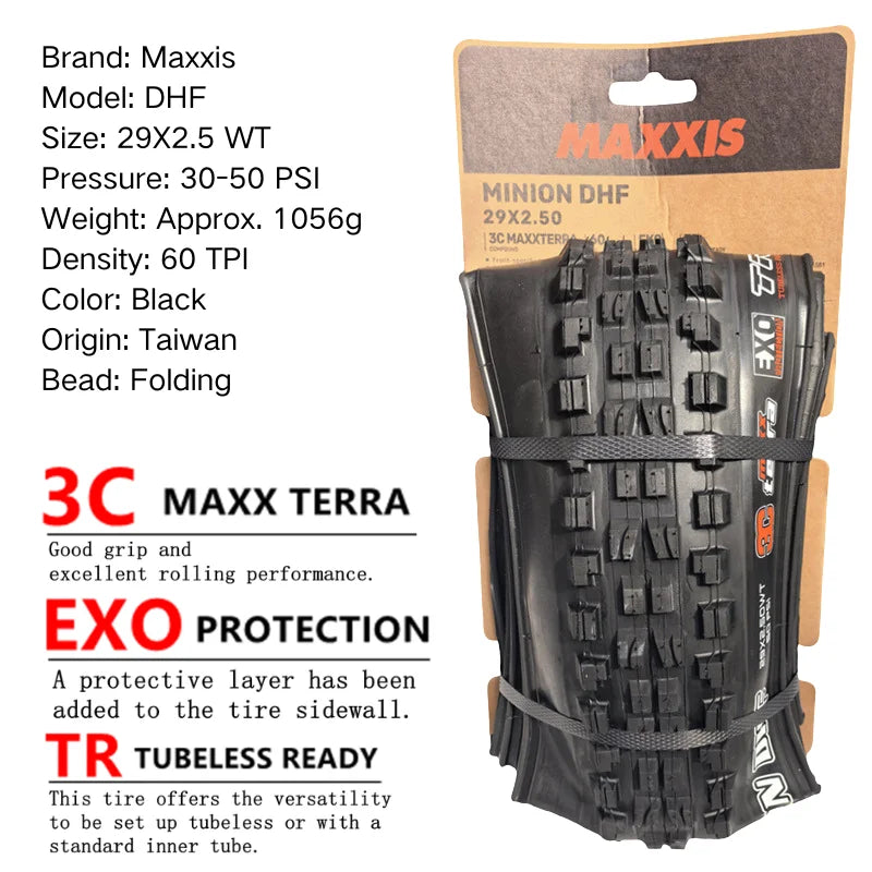 Maxxis Minion DHF (M301Ru) 26x2.3 27.5x2.3/2.5/2.8 29x2.3/2.5 Faltbare Mountainbike-Downhill-Reifen sind verschleißfester