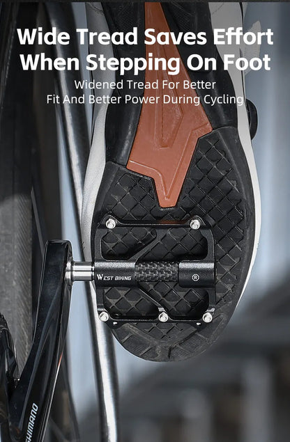 WEST BIKING Carbon Fiber Pedal Road Bicycle Pedal 3 Bearing Titanium Alloy Axle Pedal MTB Bicycle Pedal Bicycle Accessories