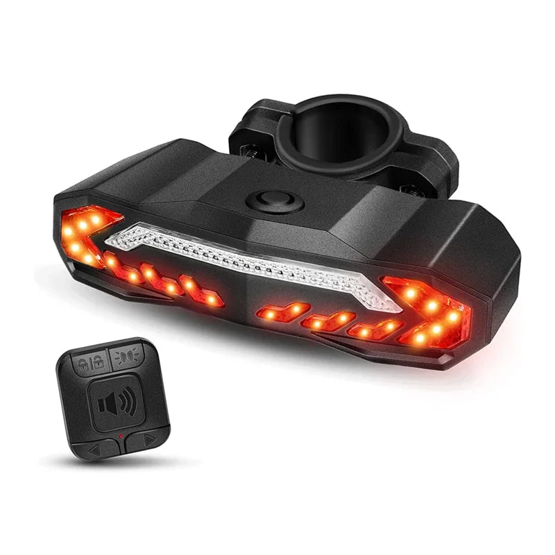 USB wiederaufladbares Fahrradrücklicht mit Alarm, wasserdichtes Anti-Diebstahl-Rücklicht, Fahrradblinker, Bremswarnlicht