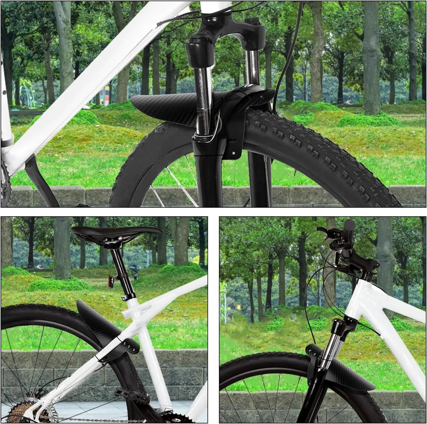 1/2PCS Fahrradschutzblech Carbonmuster Schutzblech MTB Rennrad Faltbares Fahrradschutzblech für Vorder- und Hinterreifen Radschutz Schmutzfänger Teil