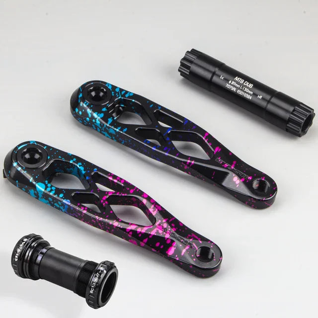 EVOSID Ultralight MTB-Fahrradkurbel 165mm DUB-Achse 29mm Mountainbike-Kurbelgarnitur 170mm 3-Nagel Direktmontage für Enduro AM