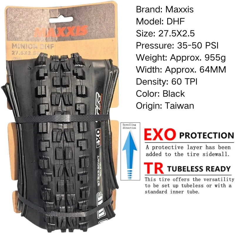 Maxxis Minion DHF (M301Ru) 26x2.3 27.5x2.3/2.5/2.8 29x2.3/2.5 Faltbare Mountainbike-Downhill-Reifen sind verschleißfester