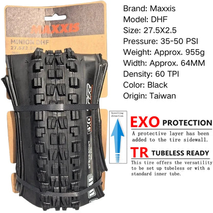 Maxxis Minion DHF (M301Ru) 26x2.3 27.5x2.3/2.5/2.8 29x2.3/2.5  Folding Downhill Tires For Mountain Bikes Are More Wear-resistant