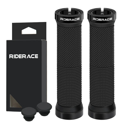 RIDERACE Bicycle Handlebar Grips Lock on MTB Mountain Bike Handle Bar Cover Shockproof Non-Slip Ergonomic Cycling Grips Rubber