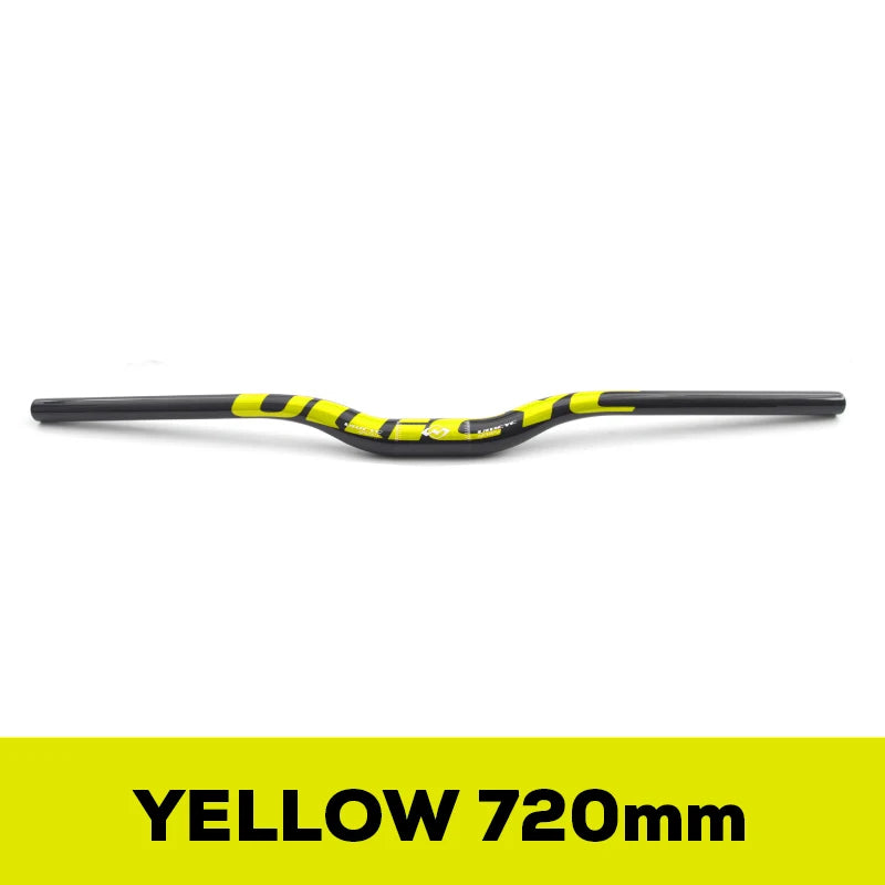 Guidon VTT ULLICYC 3K Carbone Intégral Plat/Rise Guidon Vélo Carbone Pièces VTT Jaune Fluo 31.8*580-740mm
