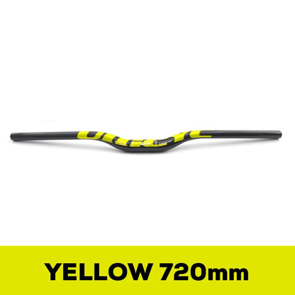 Guidon VTT ULLICYC 3K Carbone Intégral Plat/Rise Guidon Vélo Carbone Pièces VTT Jaune Fluo 31.8*580-740mm