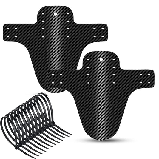 MTB Carbon Mud Guard Set – Universelles Schutzblech für Vorder- & Hintergabel | Inkl. 5 Kabelbinder