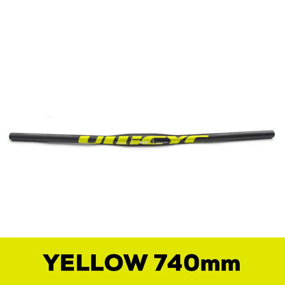 Guidon VTT ULLICYC 3K Carbone Intégral Plat/Rise Guidon Vélo Carbone Pièces VTT Jaune Fluo 31.8*580-740mm