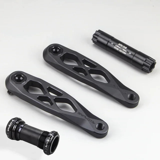 EVOSID Ultralight MTB-Fahrradkurbel 165mm DUB-Achse 29mm Mountainbike-Kurbelgarnitur 170mm 3-Nagel Direktmontage für Enduro AM