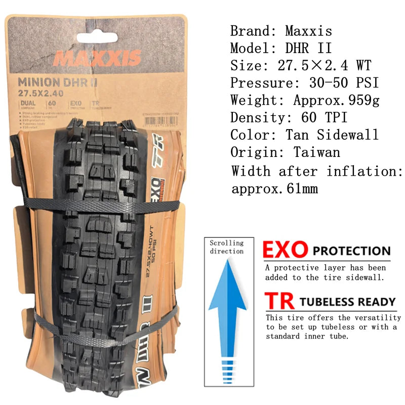 Maxxis Minion DHR 26/27,5/29 Zoll, Downhill-Faltreifen für Mountainbikes,