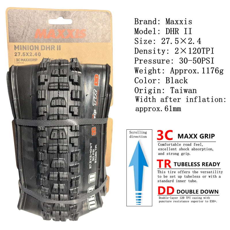 Maxxis Minion DHR 26/27,5/29 Zoll, Downhill-Faltreifen für Mountainbikes,