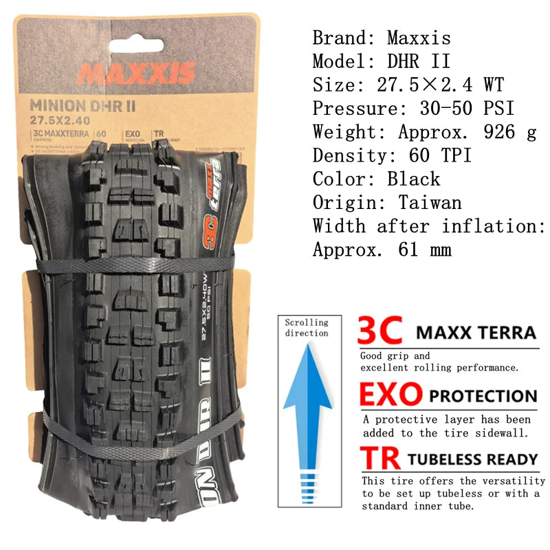 Maxxis Minion DHR 26/27,5/29 Zoll, Downhill-Faltreifen für Mountainbikes,