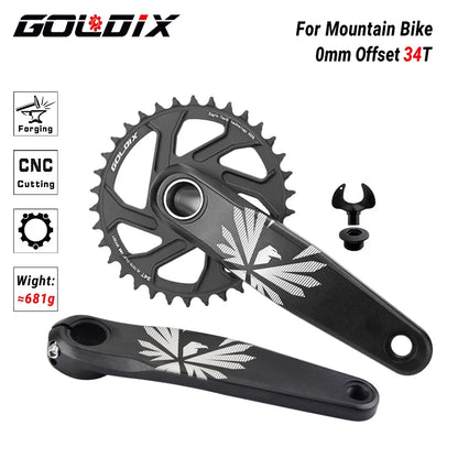 GOLDIX MTB Crankset – 1x | 30/32/34/36/38T | BSA 68/73mm | 170/175mm | GXP incl. Bottom Bracket