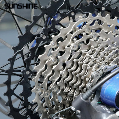 SUNSHINE Ultralight Bicycle Cassette Freewheel Carbon Steel Material 9/10/11/12/13 Speed HG Structure Sprocket for Mountain Bike