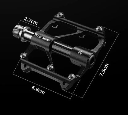 WEST BIKING Carbon Fiber Pedal Road Bicycle Pedal 3 Bearing Titanium Alloy Axle Pedal MTB Bicycle Pedal Bicycle Accessories