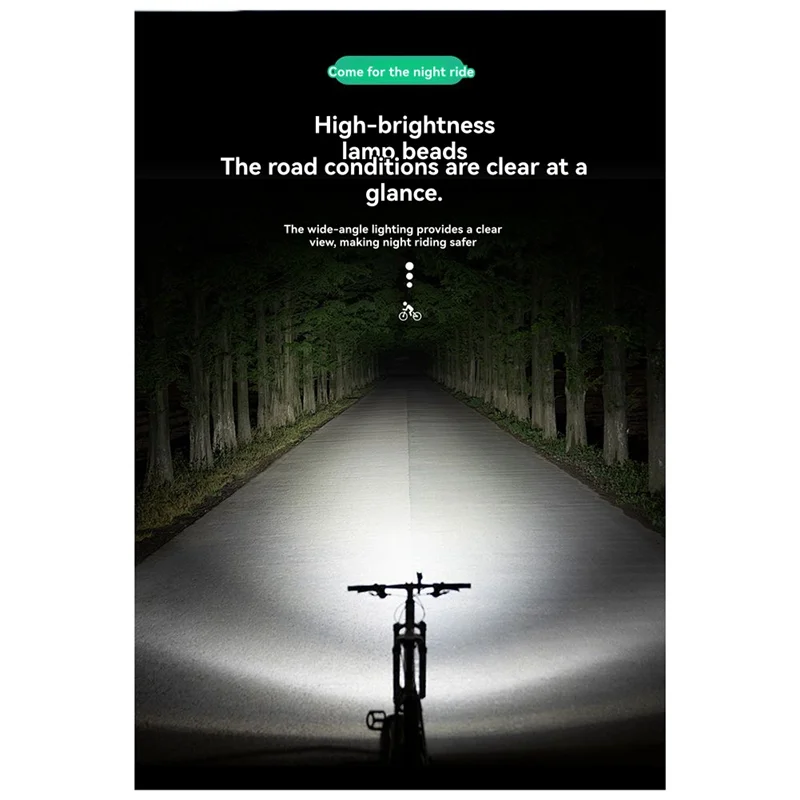Fahrradbeleuchtung Nachtfahrlicht mit Fern- und Abblendlicht, 800 Lumen, USB-C-Ladefunktion für Radfahrer und Pendler-[A49T]