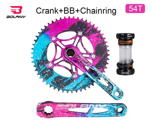 BOLANY Kurbelsatz Faltradkurbel 170 mm 130BCD 5-Loch Aluminiumlegierung Tretlager Keramikgelagert CNC-eloxierte Fahrradteile