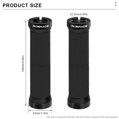 RIDERACE Bicycle Handlebar Grips Lock on MTB Mountain Bike Handle Bar Cover Shockproof Non-Slip Ergonomic Cycling Grips Rubber