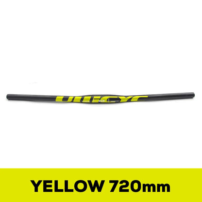 Guidon VTT ULLICYC 3K Carbone Intégral Plat/Rise Guidon Vélo Carbone Pièces VTT Jaune Fluo 31.8*580-740mm
