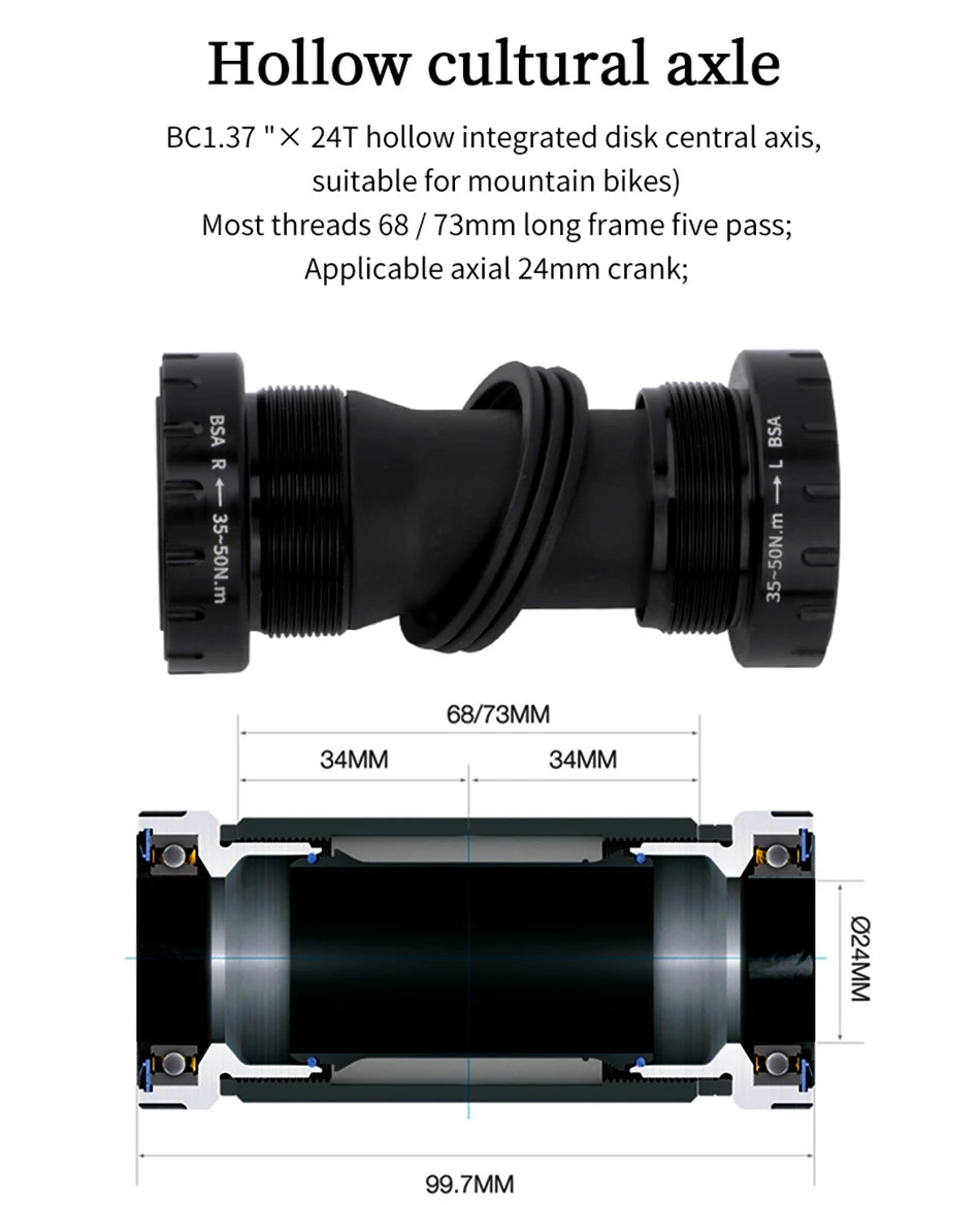GOLDIX Fahrradkurbelgarnitur 170/175mm Kurbellänge 0mm Offset Direktmontage Kettenblatt 30/32/34/36/38T für Mountainbike Kurbelgarnitur
