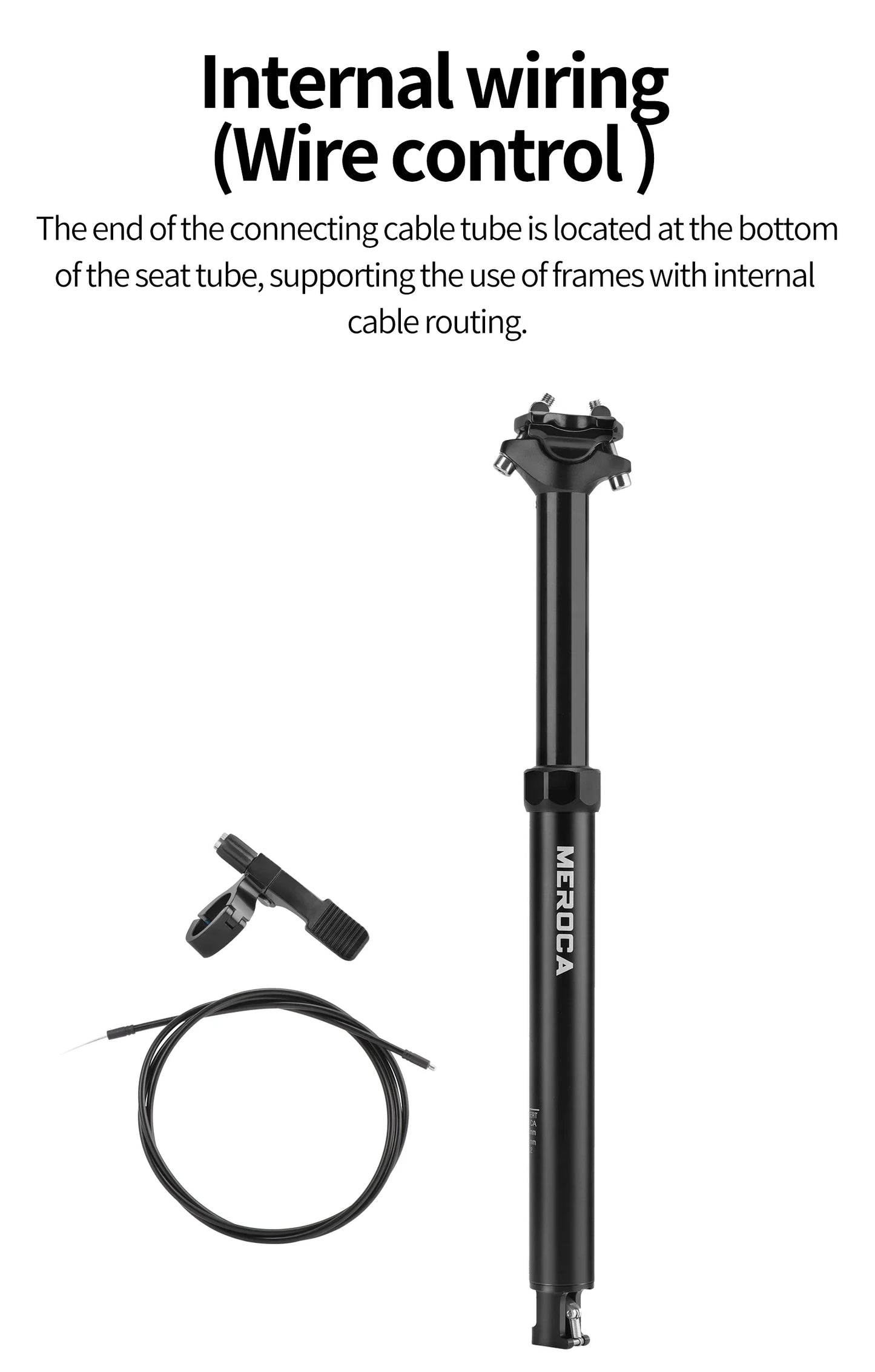 MEROCA Bicycle Dropper Seatpost 27.2/30.9/31.6x425mm Internal Routing Cable Remote Wire Control Lift Seat Tube MTB Seatpost