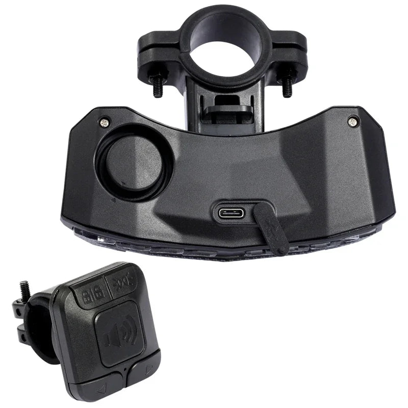USB wiederaufladbares Fahrradrücklicht mit Alarm, wasserdichtes Anti-Diebstahl-Rücklicht, Fahrradblinker, Bremswarnlicht