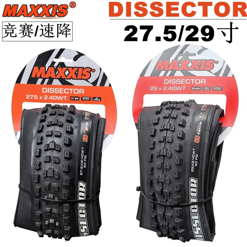 MAXXIS Dissector MTB-Reifen will den Rollwiderstand minimieren und dabei die Kurvenkontrolle beibehalten Größe:27.5x2.4WT 29X2.4 EXO TR DH