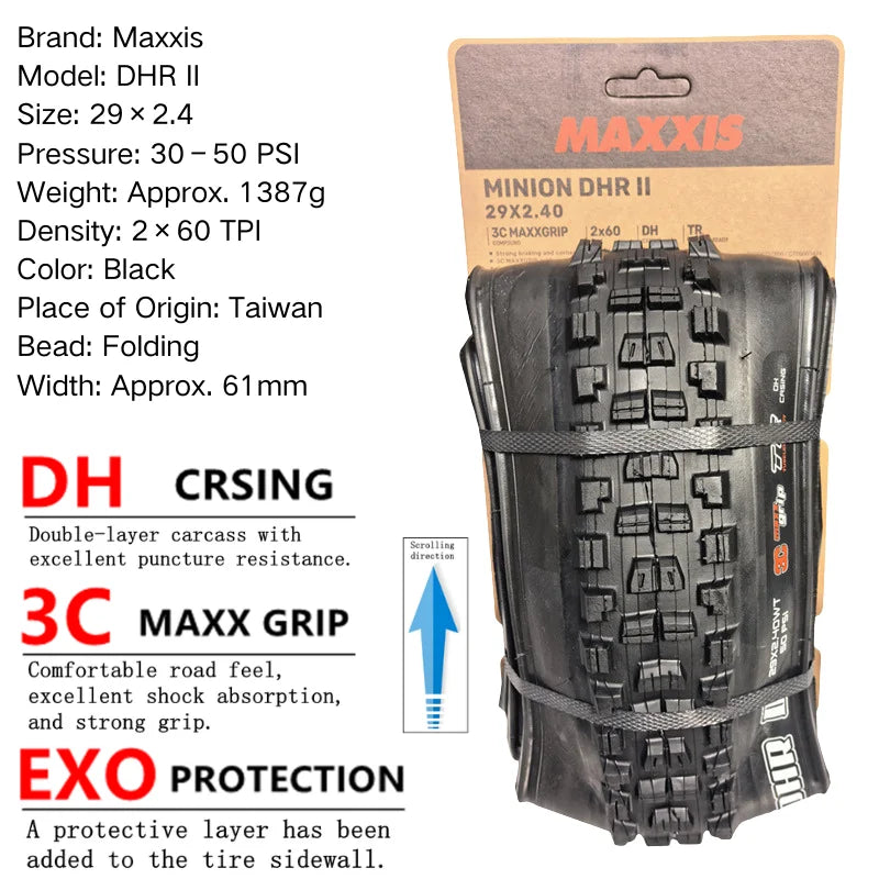 Maxxis Minion DHR 26/27,5/29 Zoll, Downhill-Faltreifen für Mountainbikes,