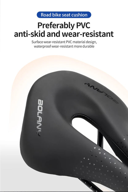 BOLANY Bicycle Saddle PU Leather Ultralight Breathable Comfortable Saddle MTB Bike Seat For Bicycle Accessories