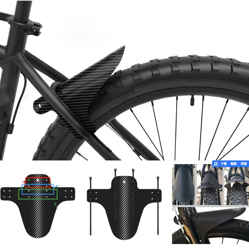 1/2PCS Fahrradschutzblech Carbonmuster Schutzblech MTB Rennrad Faltbares Fahrradschutzblech für Vorder- und Hinterreifen Radschutz Schmutzfänger Teil