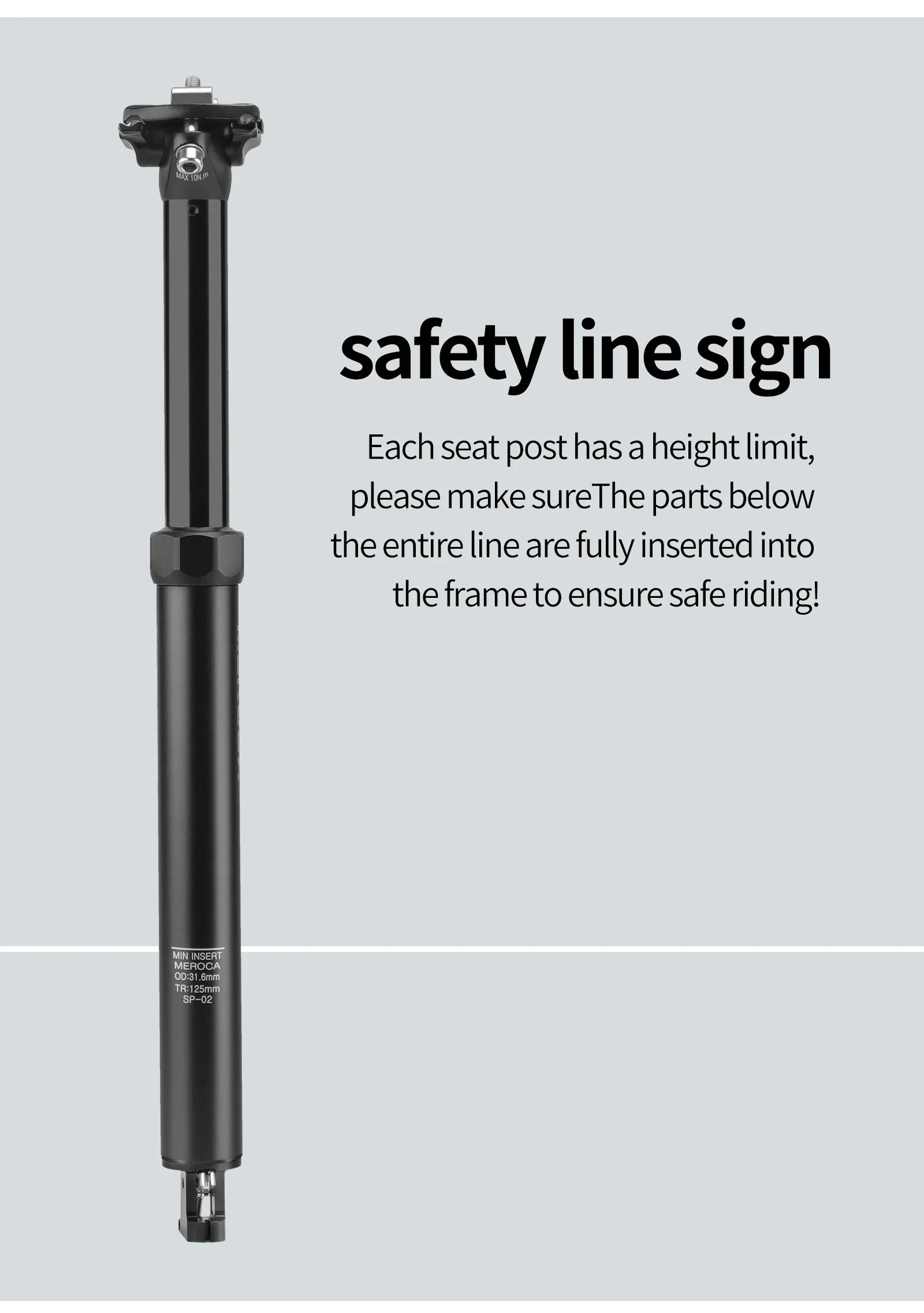 MEROCA Fahrrad-Dropper-Sattelstütze 27,2/30,9/31,6x425mm Interne Kabelführung Fernbedienung Hubsattelstütze MTB-Sattelstütze