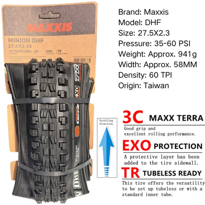 Maxxis Minion DHF (M301Ru) 26x2.3 27.5x2.3/2.5/2.8 29x2.3/2.5  Folding Downhill Tires For Mountain Bikes Are More Wear-resistant